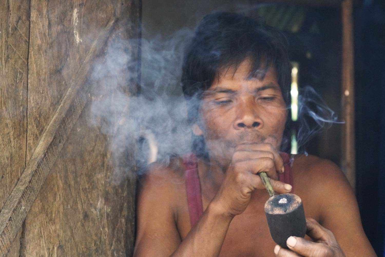 Traditional Khasi smoking pipe